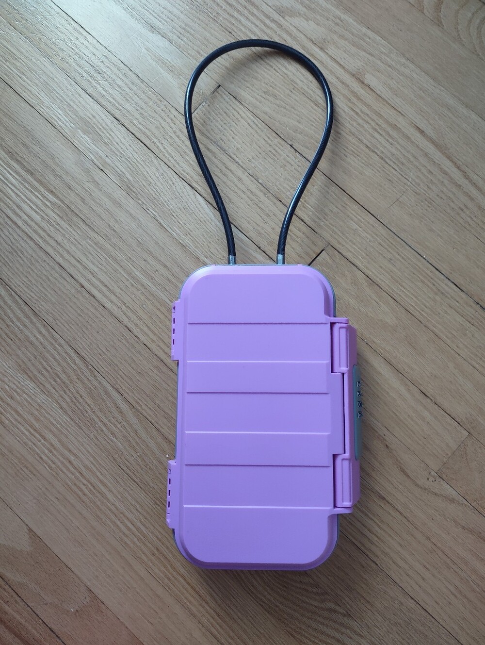 Portable Purple Locking Safe Box w/ Combination Lock & Security Cable - Picture 1 of 6